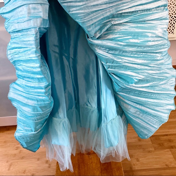 ABS Allen Schwartz Strapless Blue Cocktail Dress - Picture 4 of 8